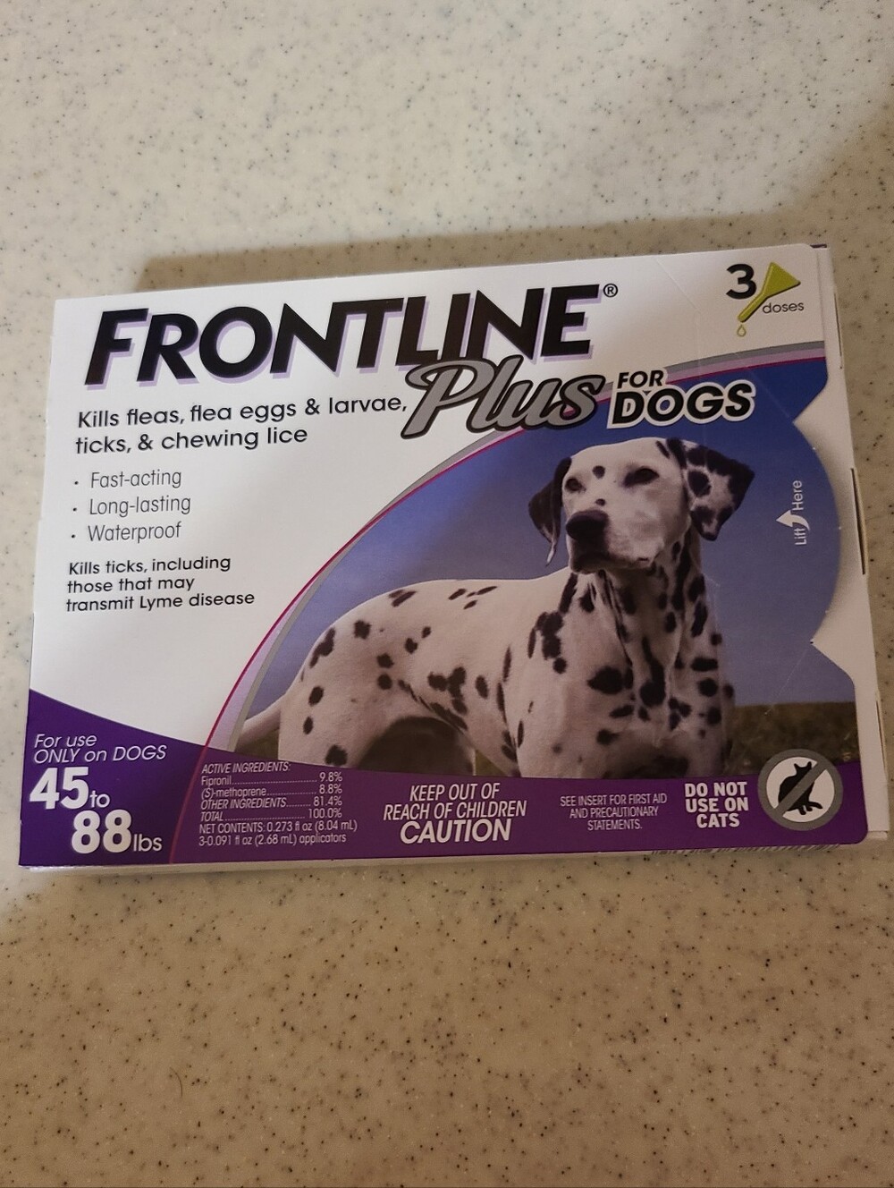 for Dogs Flea & Tick Treatment - 45 to 88 lbs Nwt